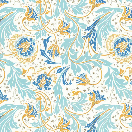 Blue Flowers and Leaves Florentine Italian Print Paper ~ Rossi Italy